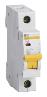 Выключатель автоматический IEK ВА47-29 MVA20-1-063-C 63A тип C 4.5kA 1П 230/400В 1мод белый (упак.:1шт) - купить недорого с доставкой в интернет-магазине