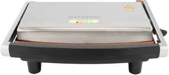 Электрогриль Hyundai HYG-1072 1600Вт серебристый/черный - купить недорого с доставкой в интернет-магазине