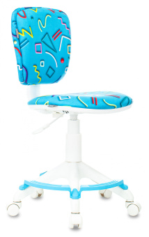 Кресло детское Бюрократ CH-W204/F голубой Sticks 06 крестов. пластик подст.для ног пластик белый - купить недорого с доставкой в интернет-магазине