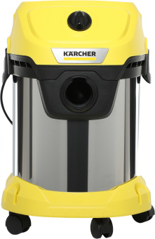 Строительный пылесос Karcher WD 3 S V-17/4/20 1000Вт (уборка: сухая/сбор воды) желтый - купить недорого с доставкой в интернет-магазине