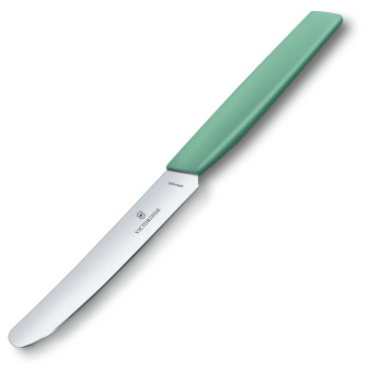 Нож кухонный Victorinox Swiss Modern (6.9006.1141) стальной столовый лезв.110мм прямая заточка мятный - купить недорого с доставкой в интернет-магазине