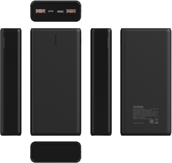Мобильный аккумулятор Digma DGPF20B 20000mAh QC3.0/PD3.0 22.5W 3A 2xUSB-A/USB-C черный (DGPF20B22PBK) - купить недорого с доставкой в интернет-магазине