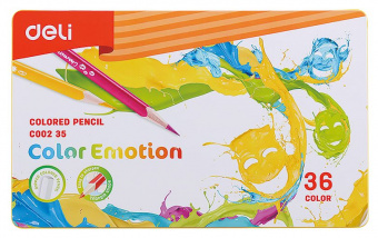 Карандаши цв. Deli EC00235 Color Emotion липа 36цв. мет.кор. (36шт) - купить недорого с доставкой в интернет-магазине