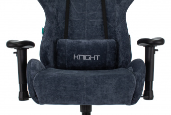 Кресло игровое Zombie VIKING KNIGHT Fabric синий Light-27 с подголов. крестов. металл - купить недорого с доставкой в интернет-магазине