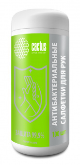 Салфетки влажные Cactus CS-ASHCL100 для рук антибактериальные (100лист.) спиртовые - купить недорого с доставкой в интернет-магазине