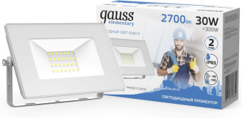 Прожектор уличный Gauss Elementary светодиодный 30Втбелый (613120330) - купить недорого с доставкой в интернет-магазине