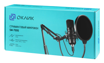 Микрофон проводной Оклик SM-700G 2.5м черный - купить недорого с доставкой в интернет-магазине