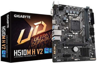 Материнская плата Gigabyte H510M H V2 Soc-1200 Intel H470 2xDDR4 mATX AC`97 8ch(7.1) GbLAN+VGA+HDMI - купить недорого с доставкой в интернет-магазине