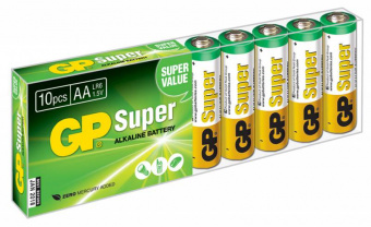 Батарея GP Super Alkaline 15A LR6 AA (10шт) - купить недорого с доставкой в интернет-магазине