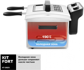 Фритюрница Kitfort КТ-2025 3270Вт черный/серебристый - купить недорого с доставкой в интернет-магазине