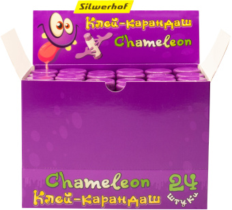 Клей-карандаш Silwerhof Chameleon 15гр ПВП дисплей картонный цветной (исчезающий цвет) Монстрики - купить недорого с доставкой в интернет-магазине