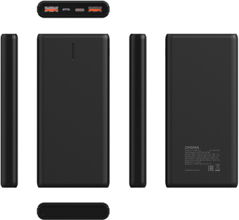 Мобильный аккумулятор Digma DGPF10C 10000mAh QC3.0/PD3.0 22.5W 3A 2xUSB-A/USB-C черный (DGPF10C22PBK) - купить недорого с доставкой в интернет-магазине