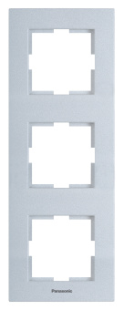 Рамка Panasonic Karre Plus WKTF08132SL-RU 3x вертикальный монтаж пластик серебристый (упак.:1шт) - купить недорого с доставкой в интернет-магазине