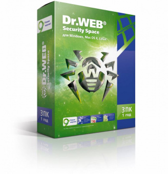 Программное Обеспечение DR.Web Security Space КЗ 3 ПК/1 год (BHW-B-12M-3-A3) - купить недорого с доставкой в интернет-магазине