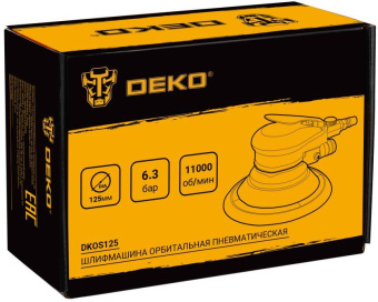 Шлифмашина орбитальная Deko DKOS125 160л/мин d=125мм желтый/черный - купить недорого с доставкой в интернет-магазине