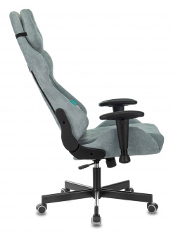 Кресло игровое Zombie VIKING KNIGHT Fabric серо-голубой Light-28 с подголов. крестов. металл - купить недорого с доставкой в интернет-магазине