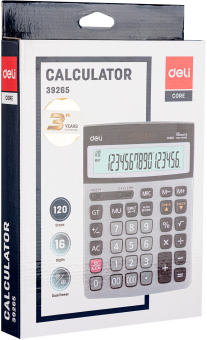 Калькулятор бухгалтерский Deli E39265 серый 16-разр. - купить недорого с доставкой в интернет-магазине