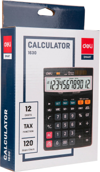 Калькулятор настольный Deli Core E1630 черный 12-разр. - купить недорого с доставкой в интернет-магазине