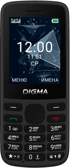 Мобильный телефон Digma A250 Linx 128Mb черный моноблок 3G 4G 2Sim 2.4" 240x320 GSM900/1800 GSM1900 microSD max32Gb - купить недорого с доставкой в интернет-магазине