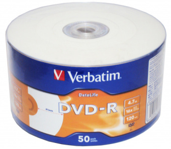 Диск DVD-R Verbatim 4.7Gb 16x bulk (50шт) Printable (43793) - купить недорого с доставкой в интернет-магазине