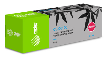 Картридж лазерный Cactus CS-O610C 44315323 голубой (6000стр.) для Oki C610 - купить недорого с доставкой в интернет-магазине
