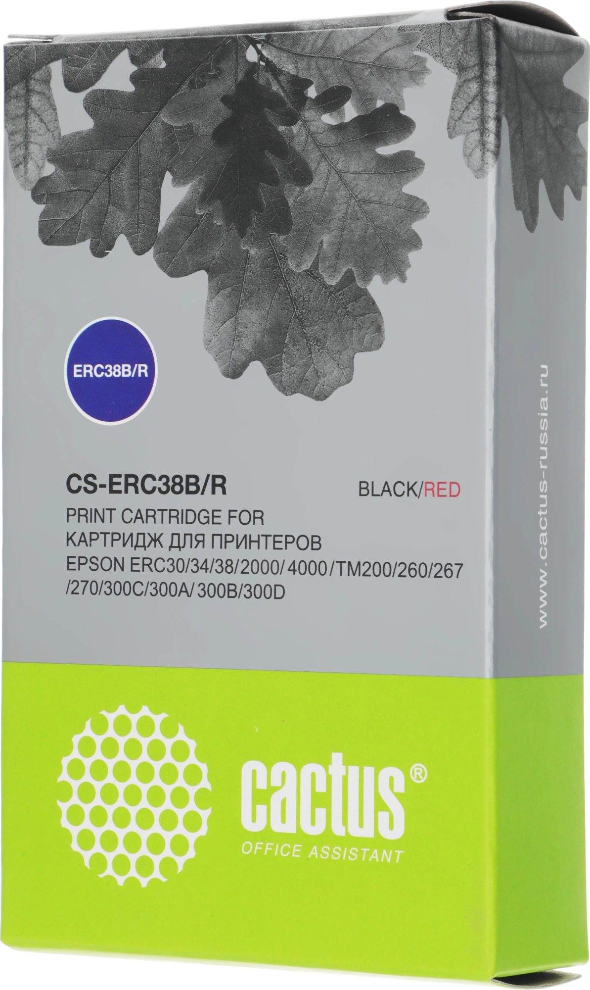 Картридж матричный Cactus CS-ERC38B/R черный/красный для Epson ERC 30/34/38, UT2000/4000
