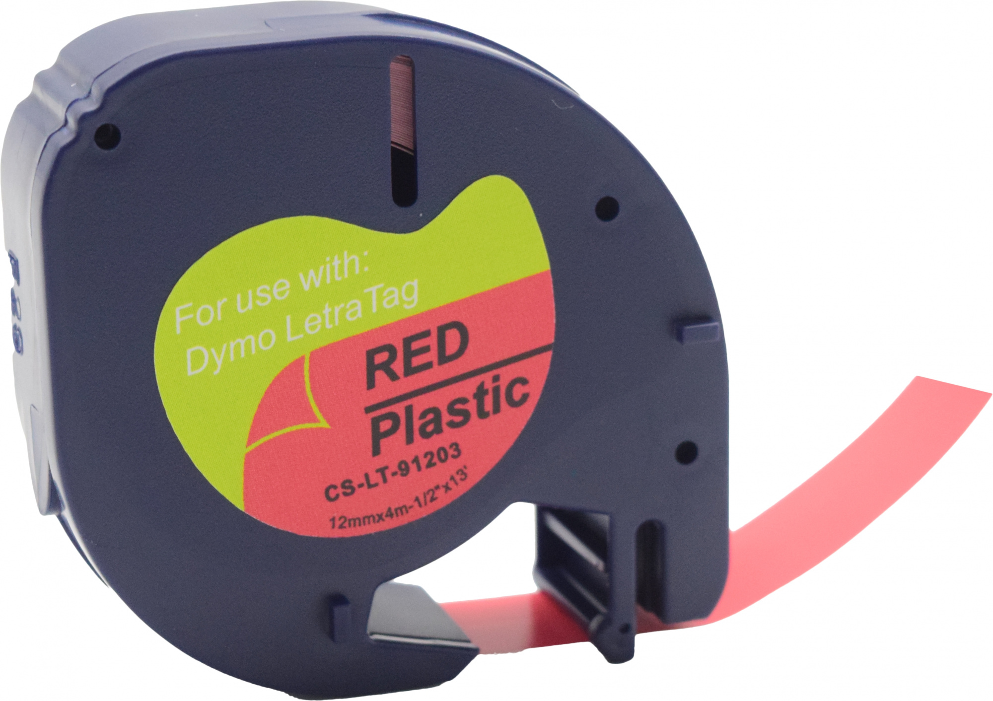 Картридж ленточный Cactus CS-LT-91203 91203 черный на красном 12x4 для Dymo Letra Tag LT-100H