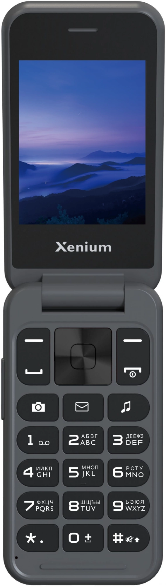 Мобильный телефон Xenium X680 темно-серый раскладной 2Sim 2.8" 240x320 Nucleus 0.3Mpix GSM900/1800 MP3 FM microSD max32Gb