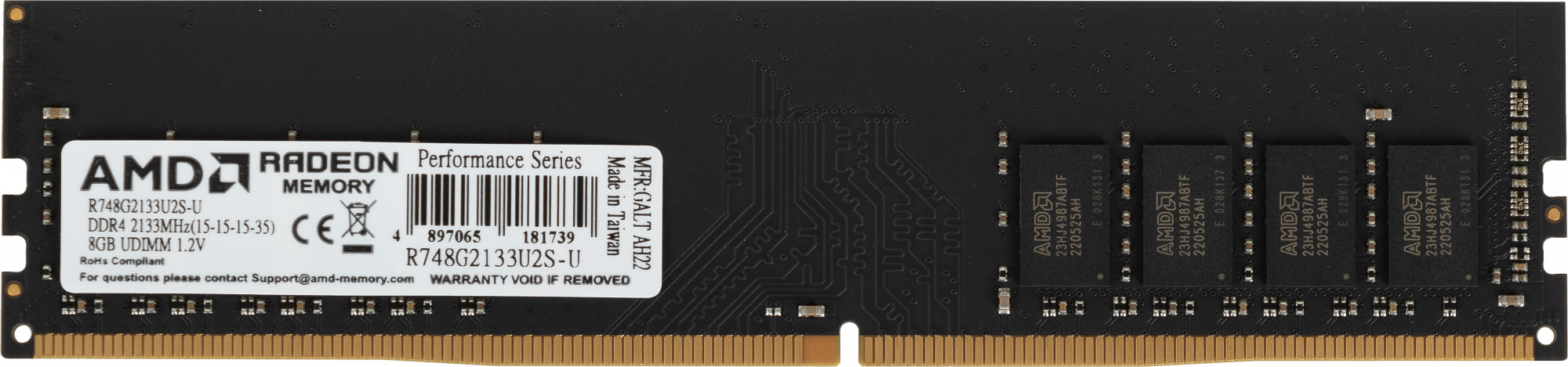Память DDR4 8GB 2133MHz AMD R748G2133U2S-U Radeon R7 Performance Series RTL PC4-17000 CL15 DIMM 288-pin 1.2В Ret