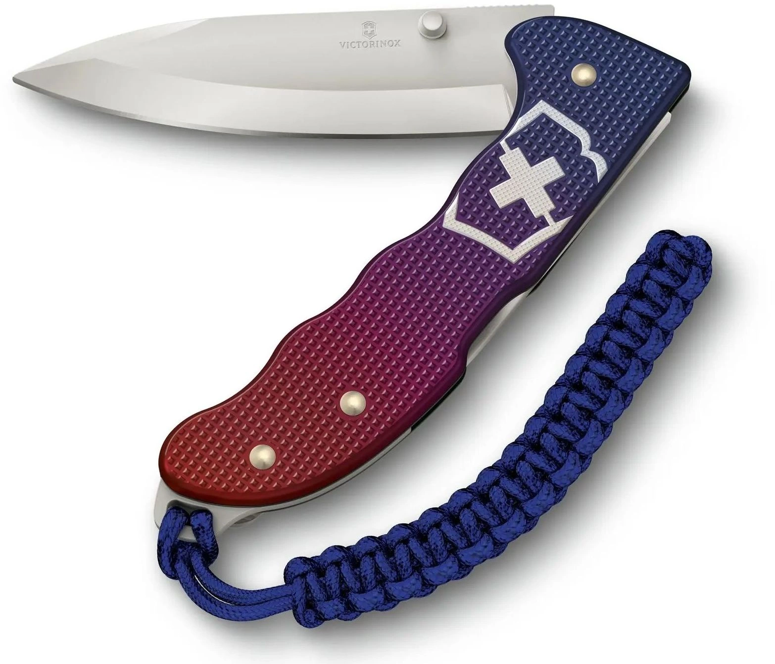Нож перочинный Victorinox Evoke Alox (0.9415.D221) 136мм 5функц. синий/красный подар.коробка в комплекте: паракорд