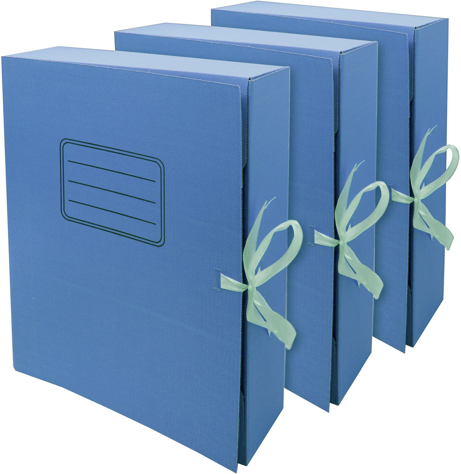 Папка архивная 2 завязки Silwerhof микрогофрокартон корешок 75мм A4 синий (упак.:3шт)