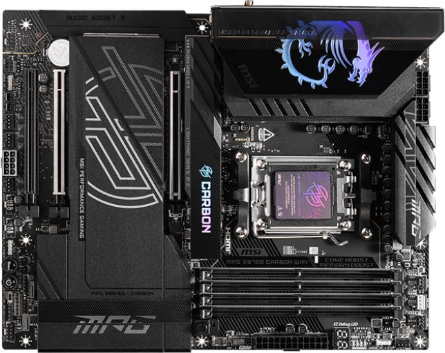 Материнская плата MSI MPG X870E CARBON WIFI SocketAM5 AMD X870E 4xDDR5 ATX AC`97 8ch(7.1) 5Gigabit + 2.5Gigabit Ethernet RAID+HDMI