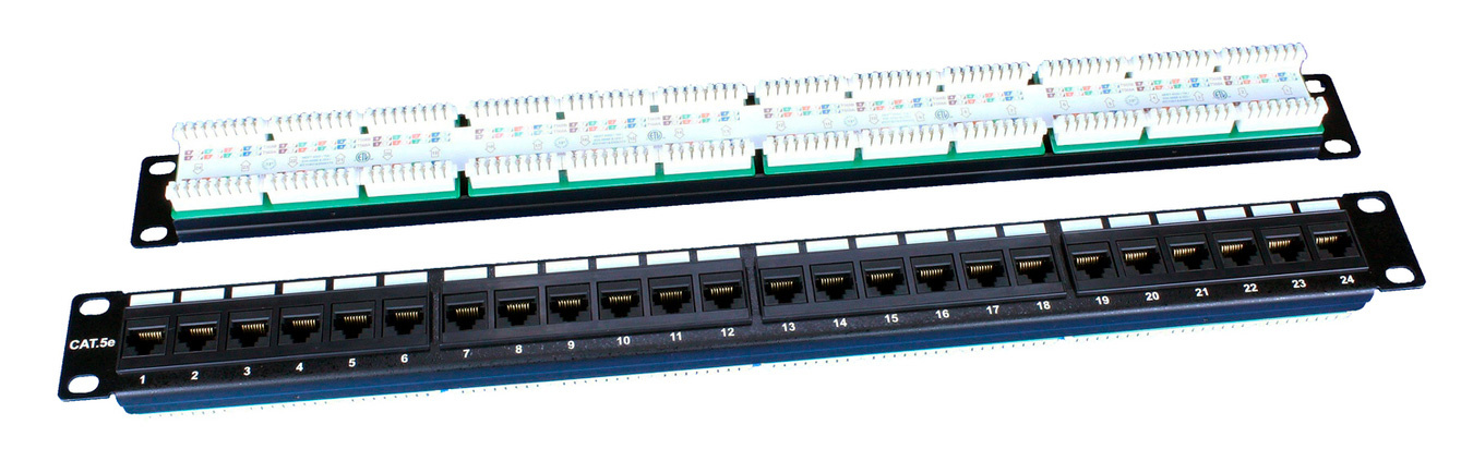 Патч-панель Hyperline PP3-19-24-8P8C-C5E-110D 19" 1U 24xRJ45 кат.5E UTP