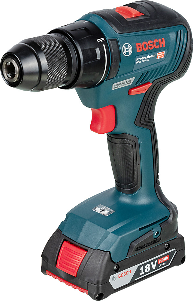 Дрель-шуруповерт Bosch GSR 18V-50 аккум. патрон:быстрозажимной (кейс в комплекте) (06019H5020)