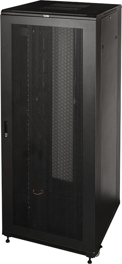 Шкаф серверный Lanmaster (TWT-CBB-47U-8X10-P1) напольный 47U 800x1000мм пер.дв.перфор. задн.дв.перфор.2-хст. 2 бок.пан. 800кг черный 926мм 131.2кг 2277мм IP20 металл