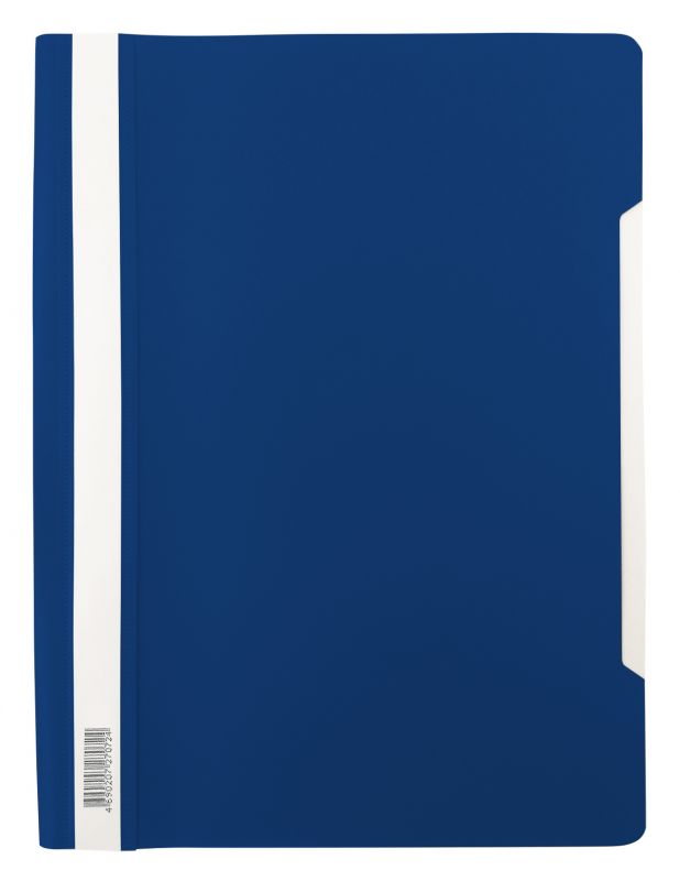 Папка-скоросшиватель Бюрократ Люкс -PSL20BLUE A4 прозрач.верх.лист пластик синий 0.14/0.18