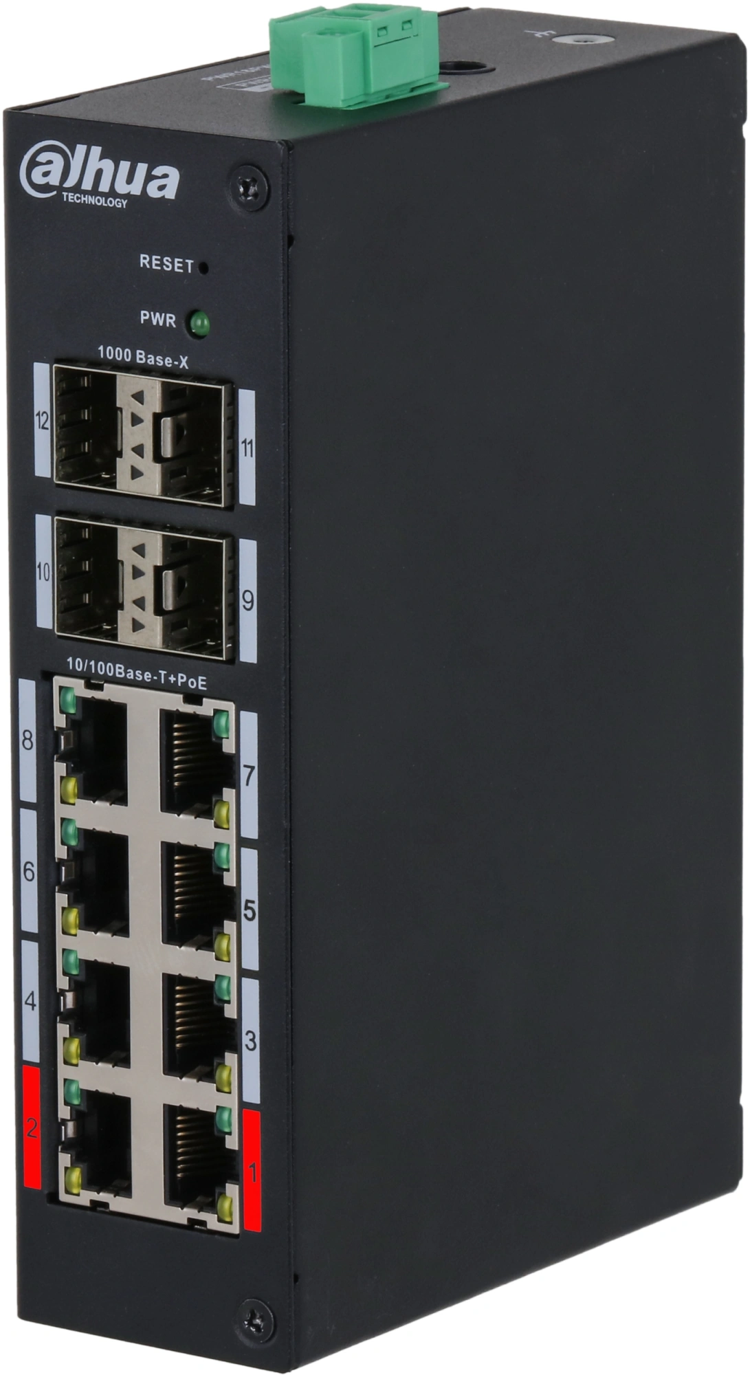 Коммутатор Dahua DH-HS4412-8ET-120 (L2) 8x100Мбит/с 4x1Гбит/с 4SFP 8PoE 120W управляемый