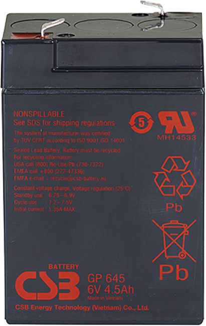 Батарея для ИБП CSB GP645 6В 4.5Ач
