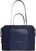 Деловая сумка женская Piquadro Lyra BD4574W92T/BLU с отделением для ноутбука 14" темно-синяя нейлон/натур.кожа