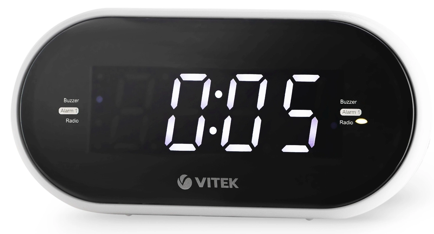 Радиобудильник Vitek VT-6602 черный LCD часы:цифровые AM/FM