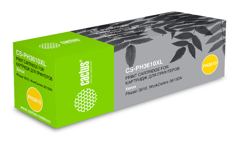 Картридж лазерный Cactus CS-PH3610XL 106R02732 черный (25300стр.) для Xerox Phaser 3610/WC 3615DN с чипом