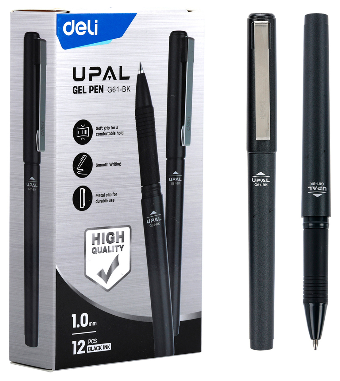 Ручка гелев. Deli Upal EG61-BK черн d=1мм черн. черн.