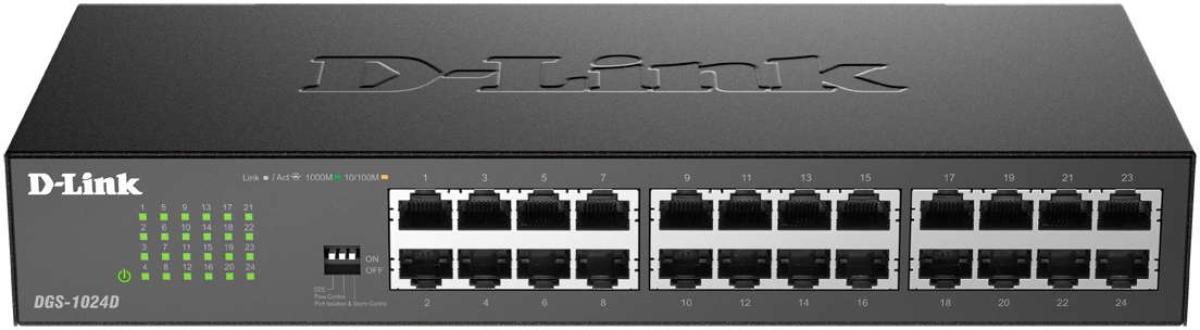 Коммутатор D-Link DGS-1024D DGS-1024D/J1A (L2) 24x1Гбит/с неуправляемый