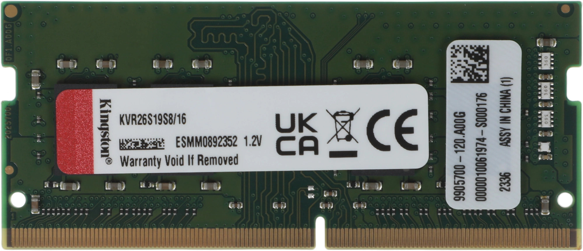 Память DDR4 16GB 2666MHz Kingston KVR26S19S8/16 VALUERAM RTL PC4-21300 CL19 SO-DIMM 260-pin 1.2В single rank Ret