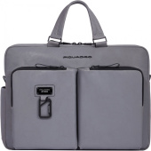 Деловая сумка Piquadro Harper CA4027AP/GR с отделением для ноутбука 15" серая натур.кожа
