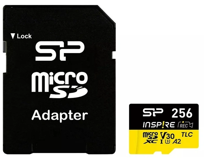 Флеш карта microSDXC 256GB Silicon Power SP256GBSTXLA2V1NSP Inspire V30 A2 + adapter