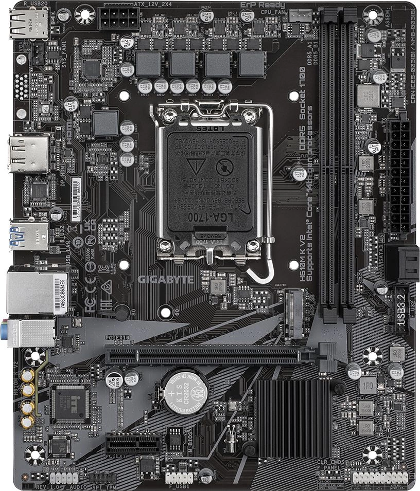 Материнская плата Gigabyte H610M K V2 Soc-1700 Intel H610 2xDDR5 mATX AC`97 8ch(7.1) GbLAN+HDMI+DP