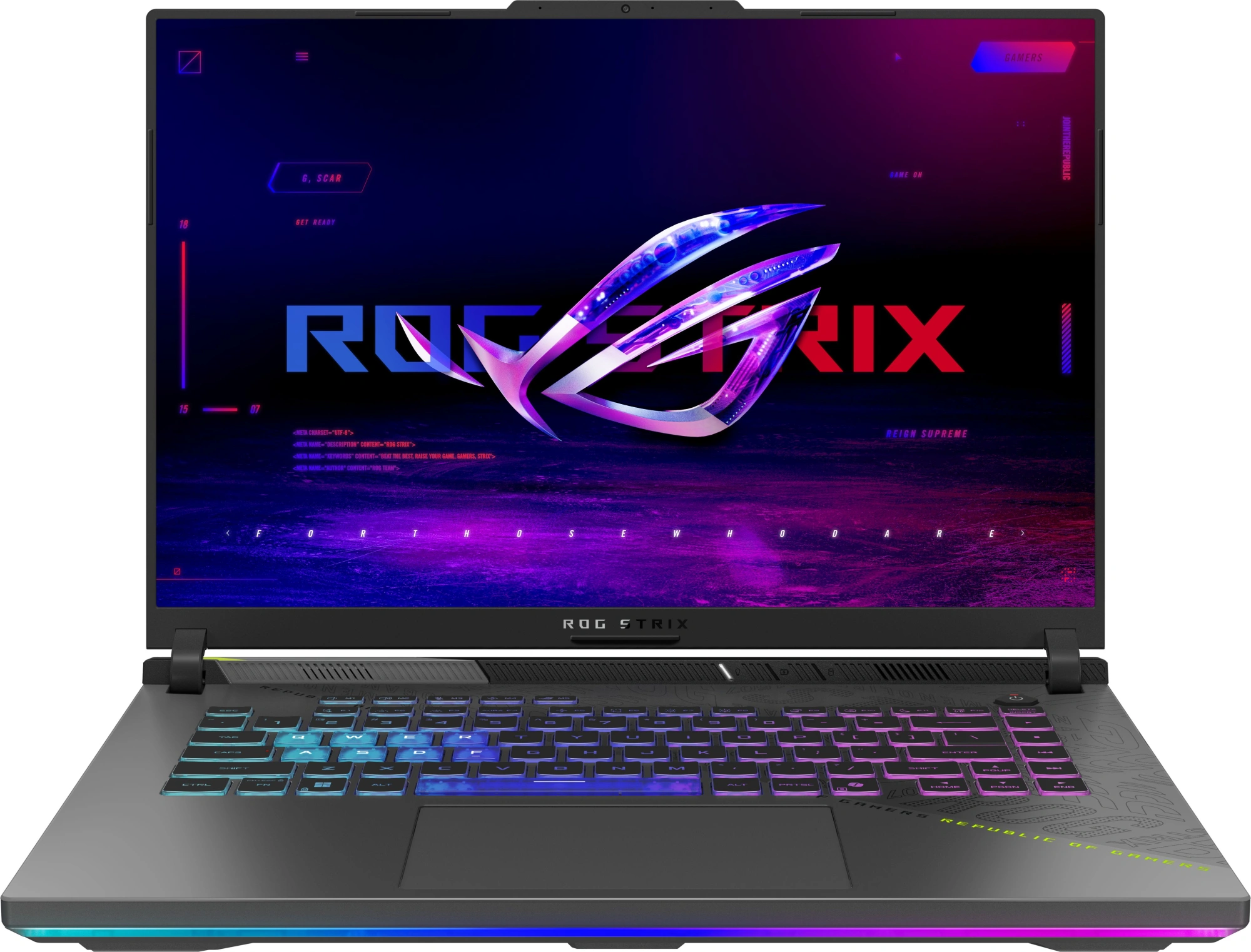 Ноутбук Asus ROG Strix G16 G614FR-TS412 Ryzen 9 9955HX 32Gb SSD1Tb NVIDIA GeForce RTX5070Ti 12Gb 16" IPS 2.5K (2560x1600) без ОС grey WiFi BT Cam (90NR0NK8-M00N00)