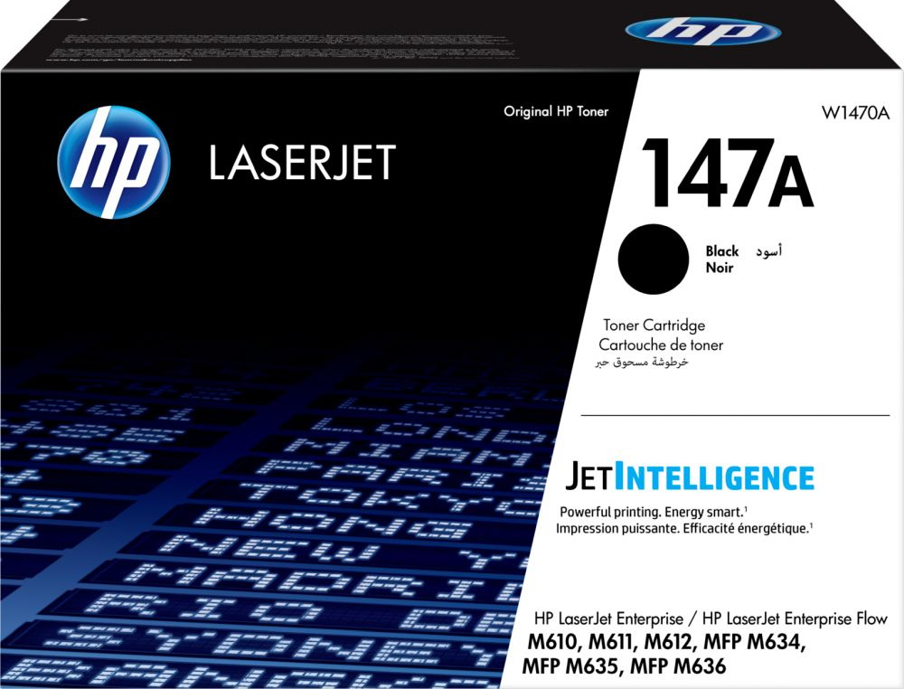 Картридж лазерный HP 147A W1470A черный бар.в компл. (10500стр.) для HP LaserJet M610dn