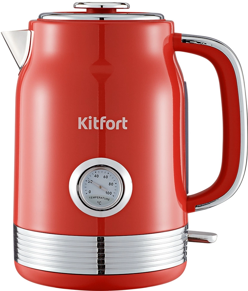 Чайник электрический Kitfort КТ-6791 1.7л. 2200Вт красный/серебристый корпус: металл/пластик